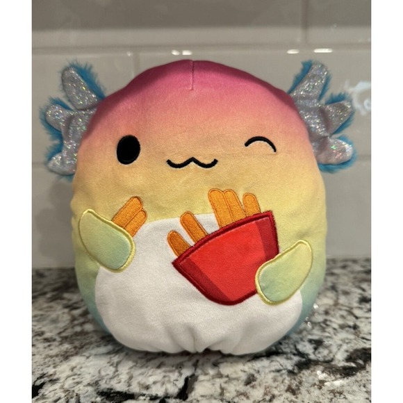 Squishmallows Flip A Mallows 8" Aika The Axolotl & Floyd The French Fries Plush - Picture 1 of 5